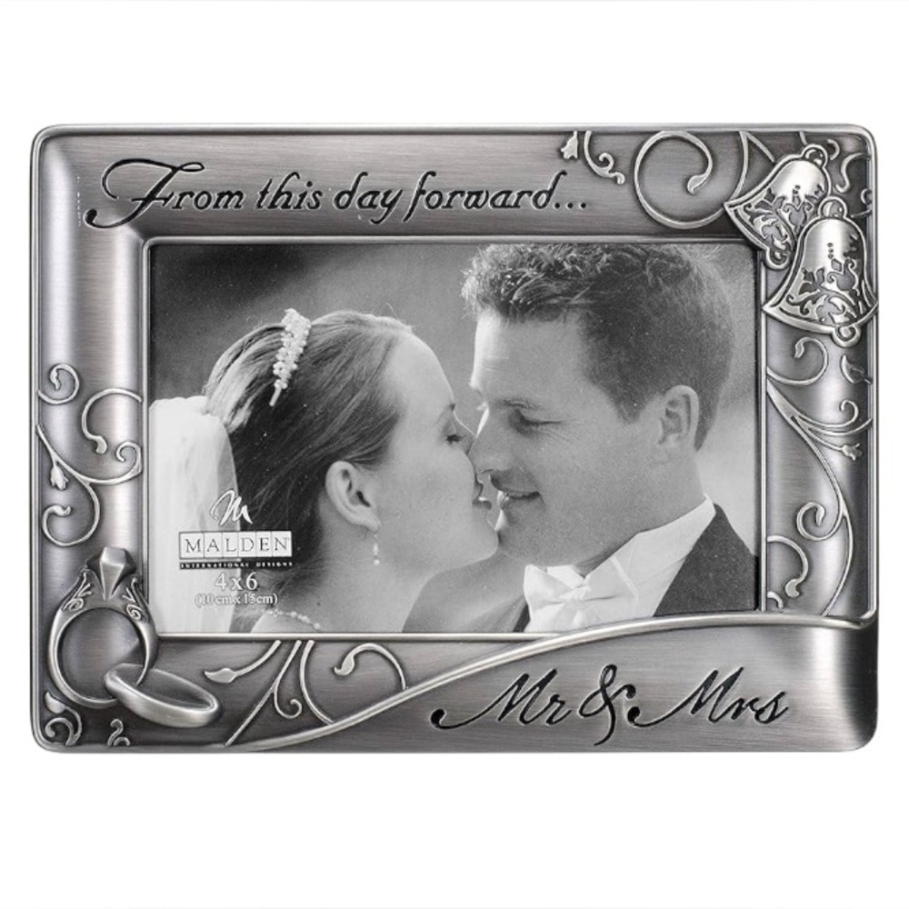 💥 Malden Mr. & Mrs. “From This Day Forward” Die Cast Metal Frame 4x6